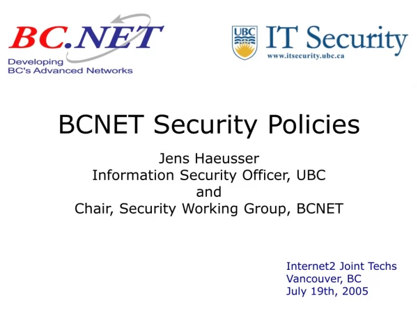 BCNET Security Policies