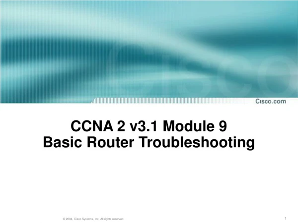 CCNA 2 v3.1 Module 9  Basic Router Troubleshooting