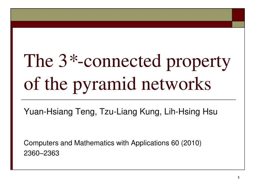 the 3 connected property of the pyramid networks