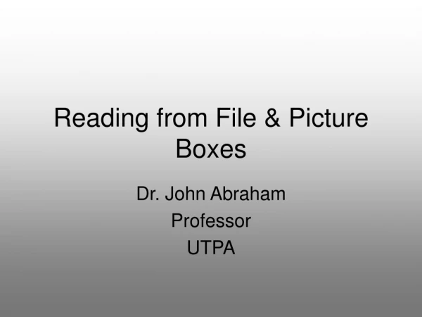 Reading from File &amp; Picture Boxes