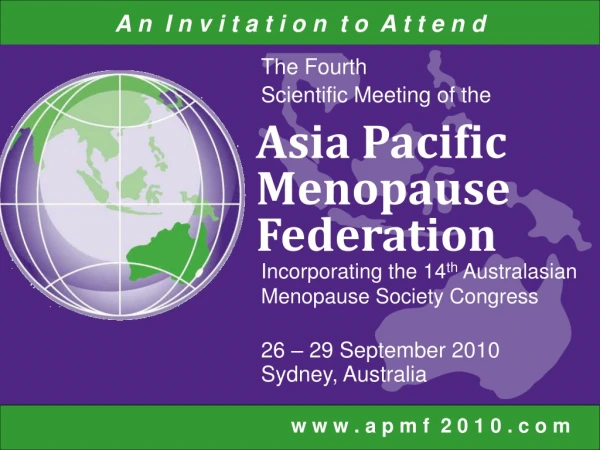 The Fourth  Scientific Meeting of the 26 – 29 September 2010 Sydney, Australia