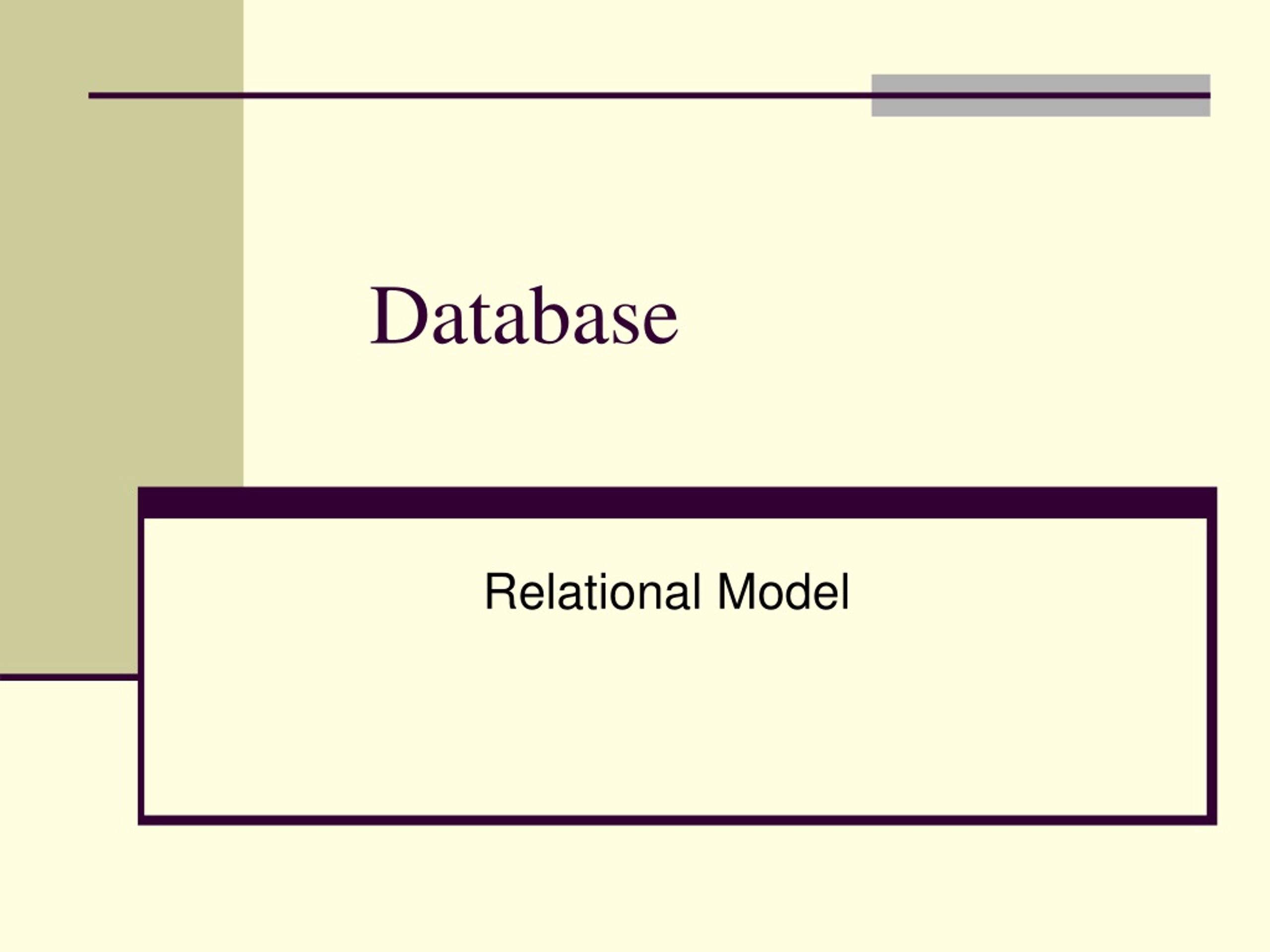 Database - slide 1