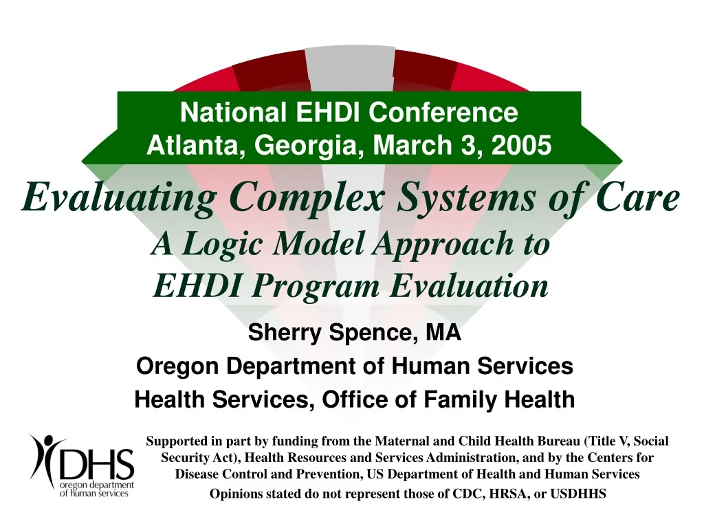 evaluating complex systems of care a logic model approach to ehdi program evaluation
