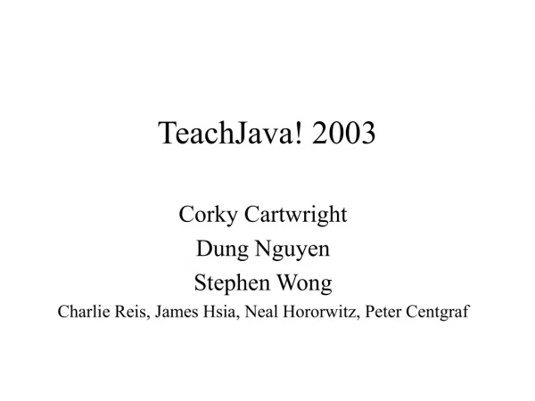 TeachJava! 2003