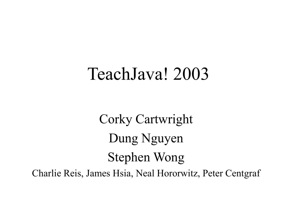 teachjava 2003