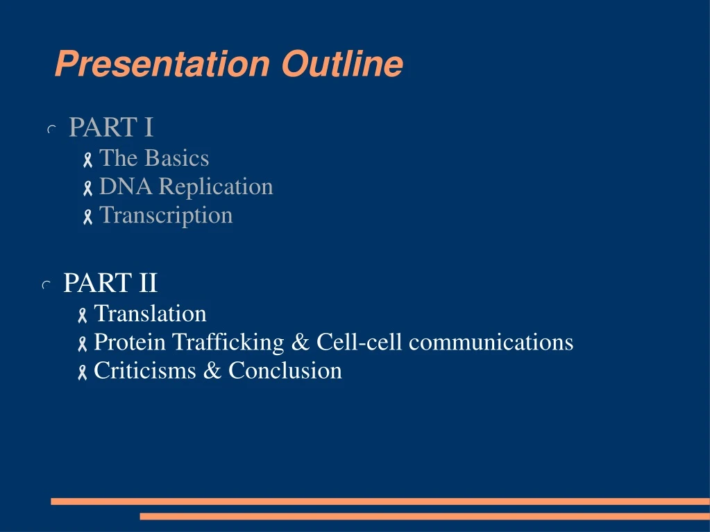 presentation outline