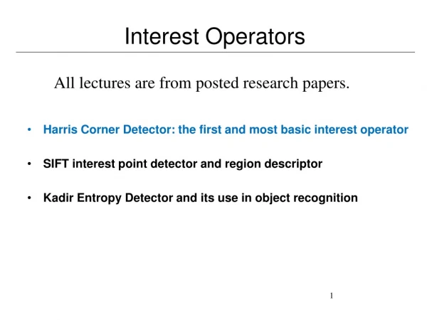 Interest Operators