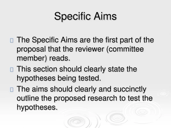 Specific Aims