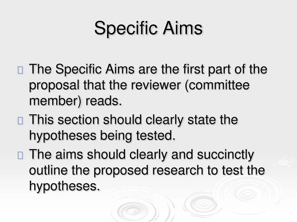 specific aims