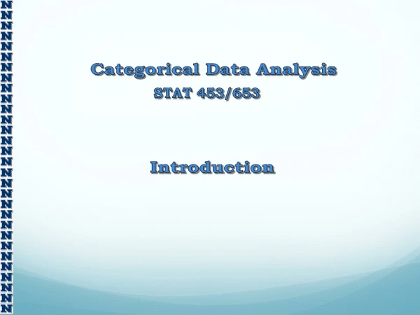 Categorical Data Analysis