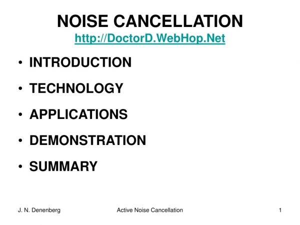 NOISE CANCELLATION DoctorD.WebHop.Net