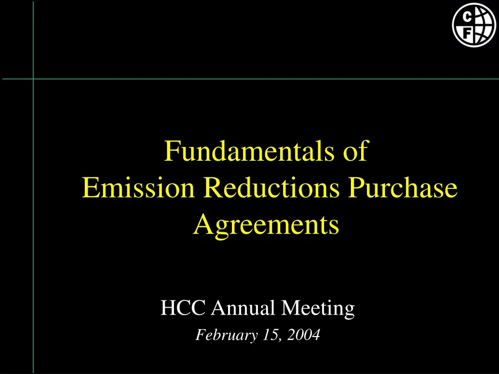 fundamentals of emission reductions purchase