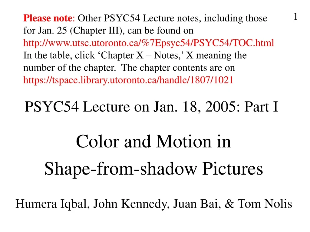 psyc54 lecture on jan 18 2005 part i