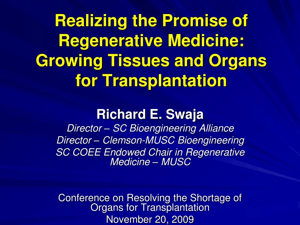 realizing the promise of regenerative medicine growing tissues and organs for transplantation
