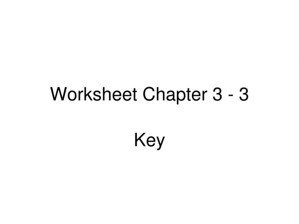 Worksheet Chapter 3 - 3