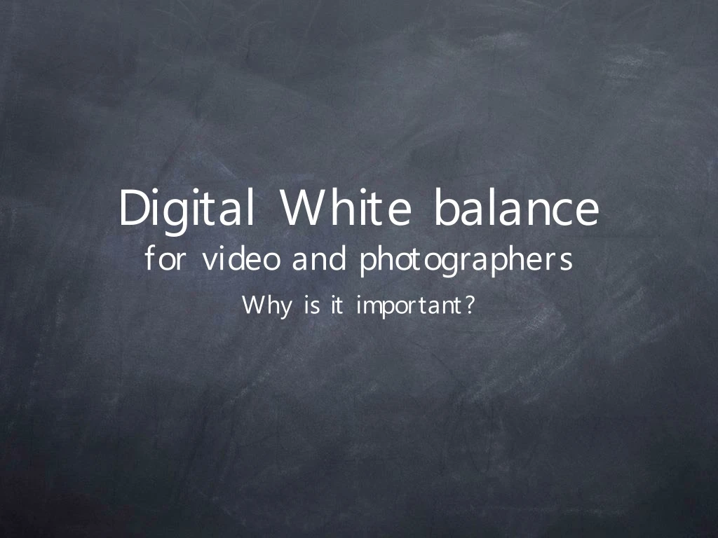 digital white balance for video and photographers