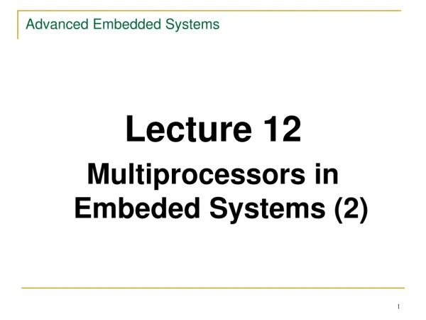 Advanced Embedded Systems