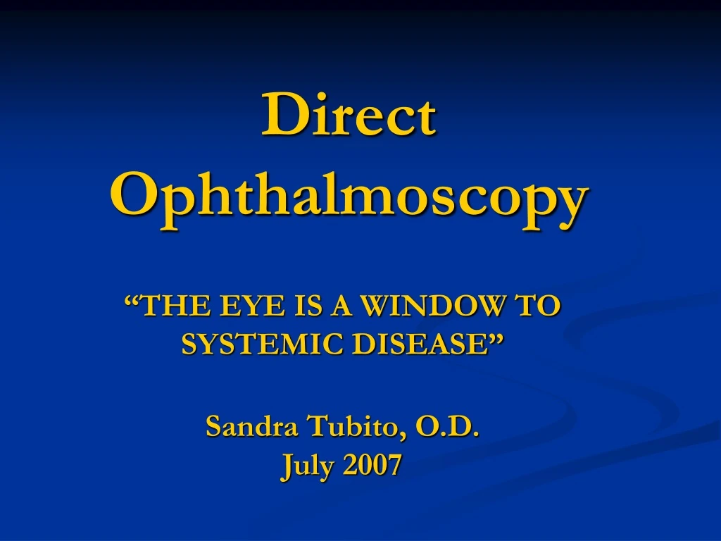 direct ophthalmoscopy