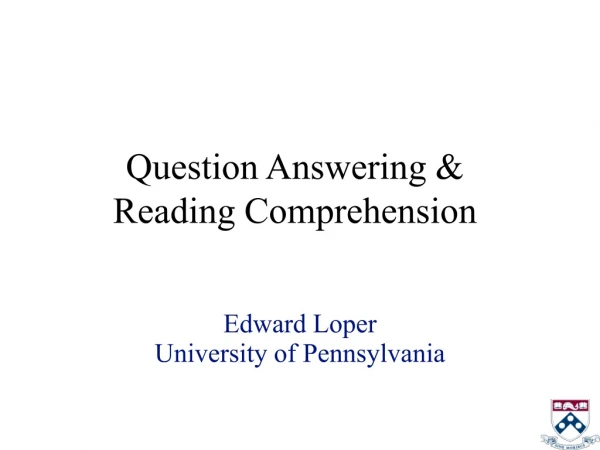 Question Answering &amp;  Reading Comprehension