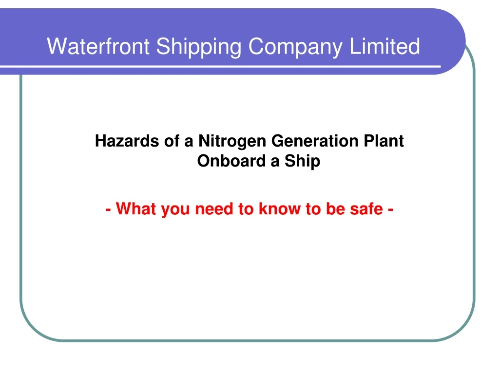 waterfront shipping company limited