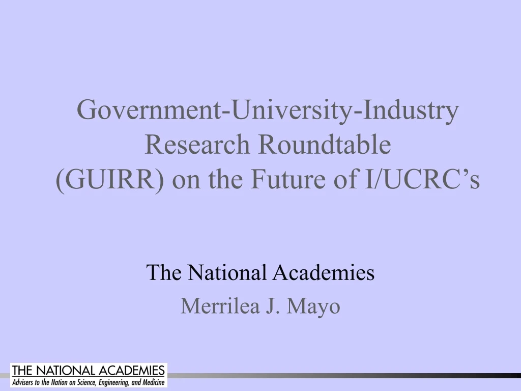 government university industry research roundtable guirr on the future of i ucrc s