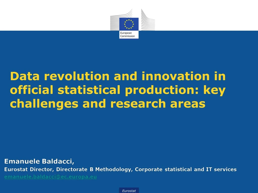 data revolution and innovation in official statistical production key challenges and research areas