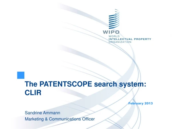 The PATENTSCOPE search system: CLIR