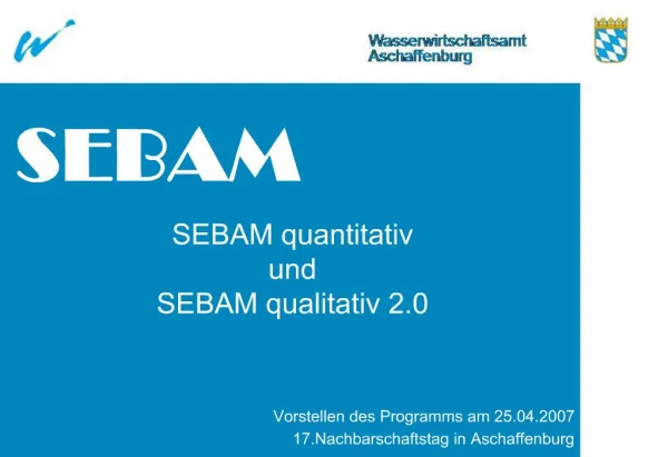 SEBAM quantitativ und SEBAM qualitativ 2.0