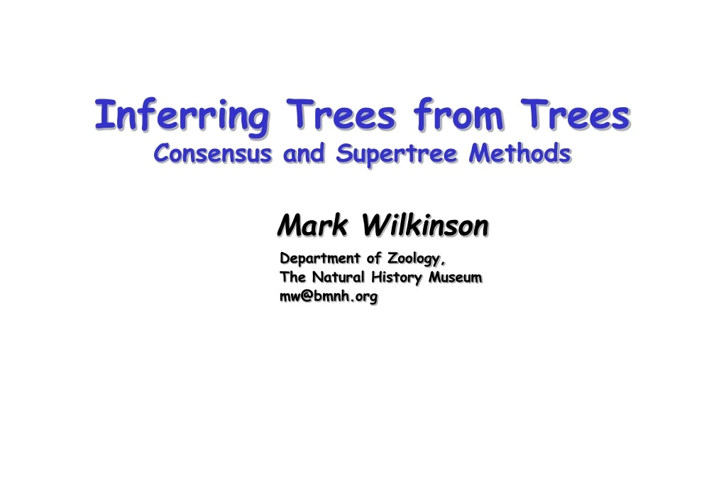 inferring trees from trees consensus and supertree methods