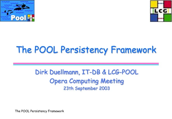 The POOL Persistency Framework