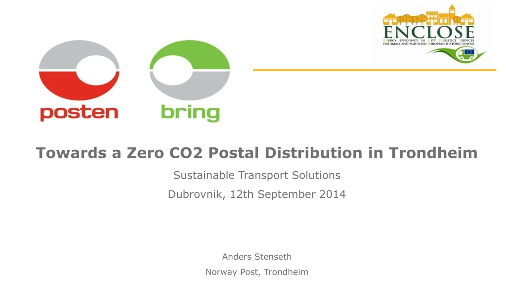 towards a zero co2 postal distribution