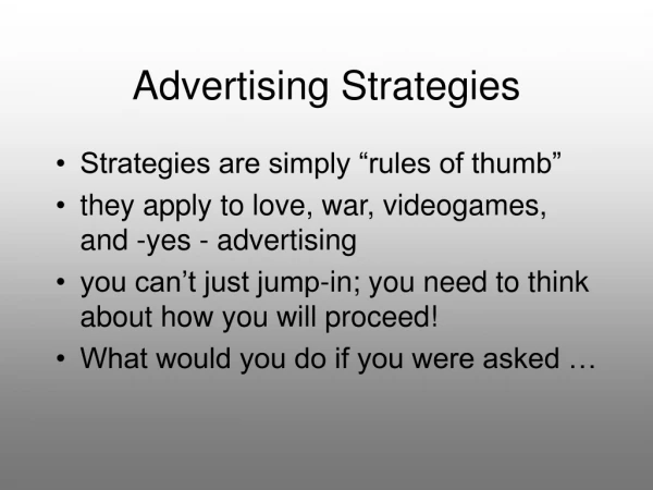 Advertising Strategies