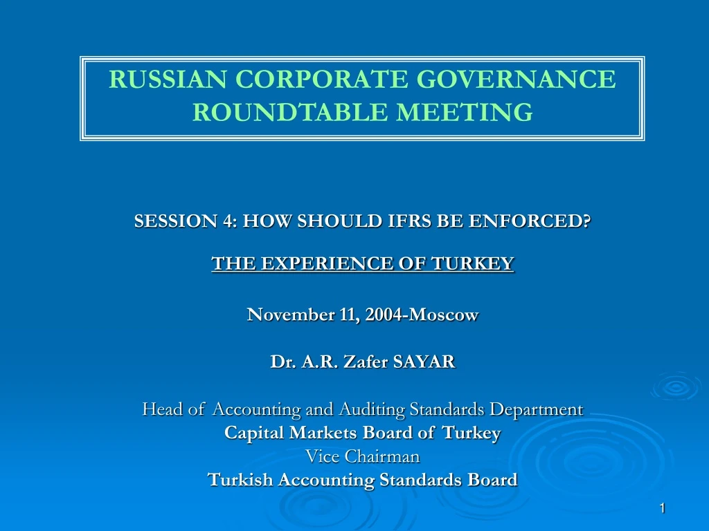 russian corporate governance roundtable meet i ng