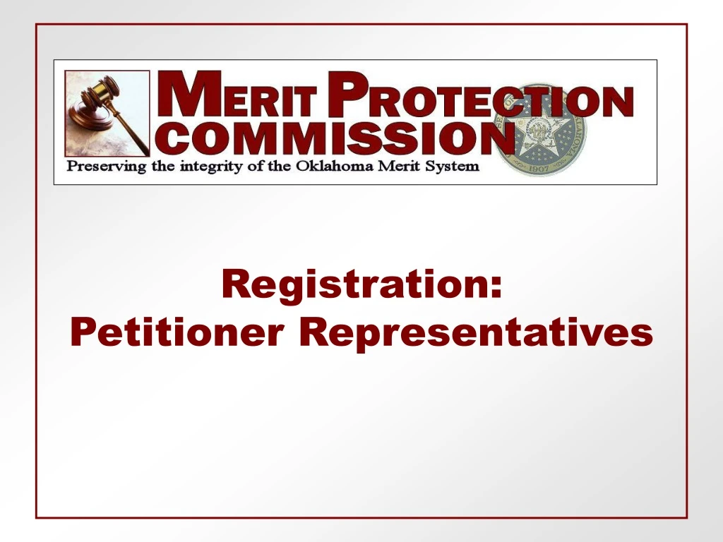 registration petitioner representatives