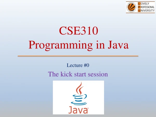 CSE310 Programming in Java