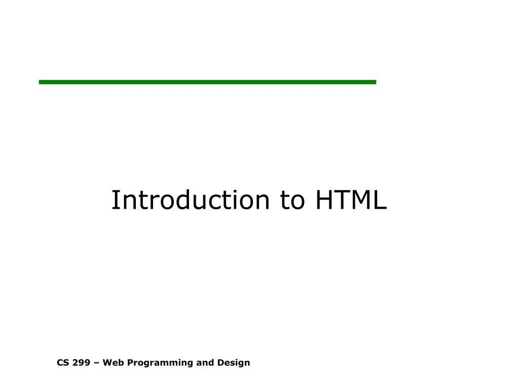 introduction to html