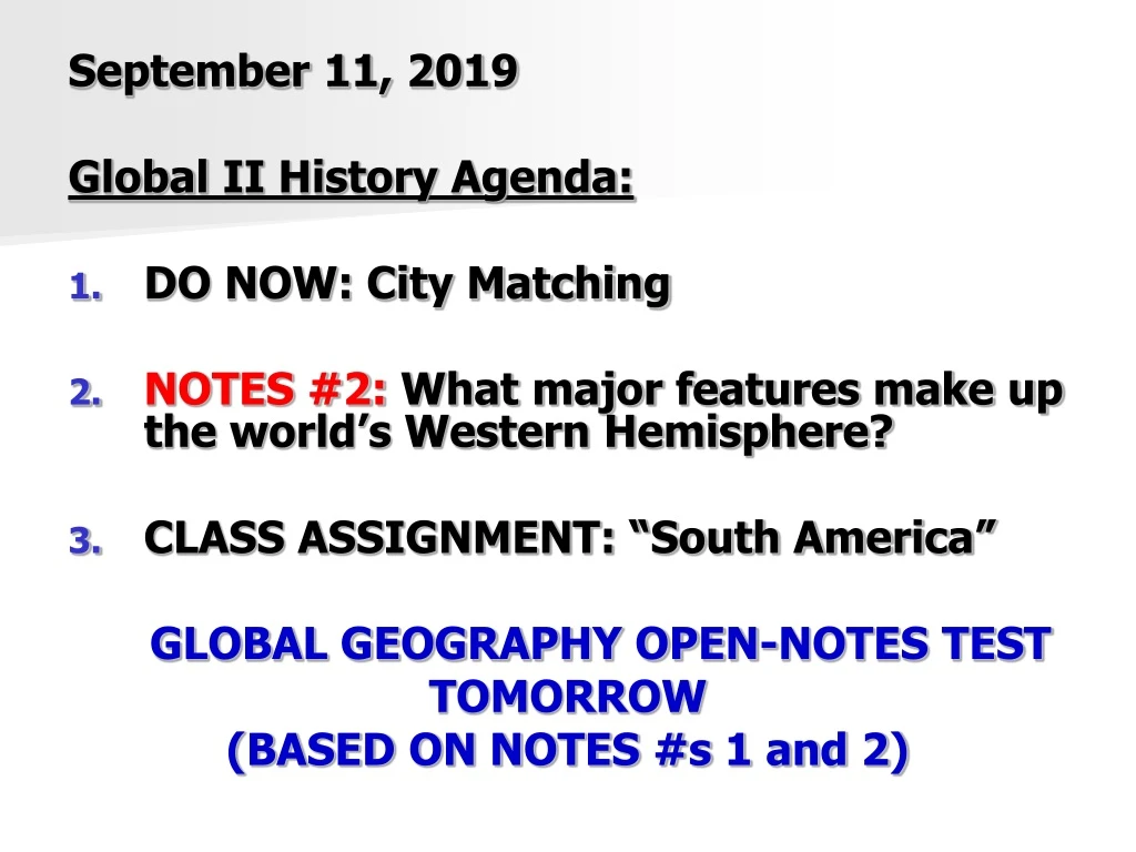 september 11 2019 global ii history agenda