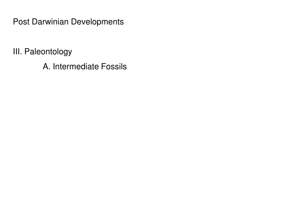 post darwinian developments iii paleontology