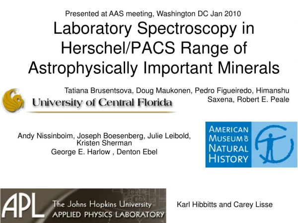 Laboratory Spectroscopy in Herschel/PACS Range of Astrophysically Important Minerals