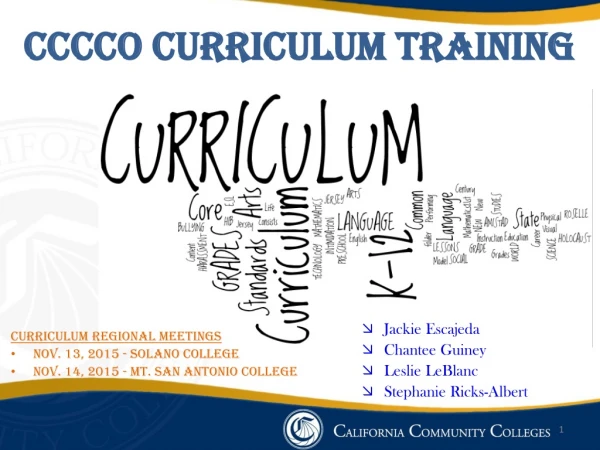 CCCCO  Curriculum  Training