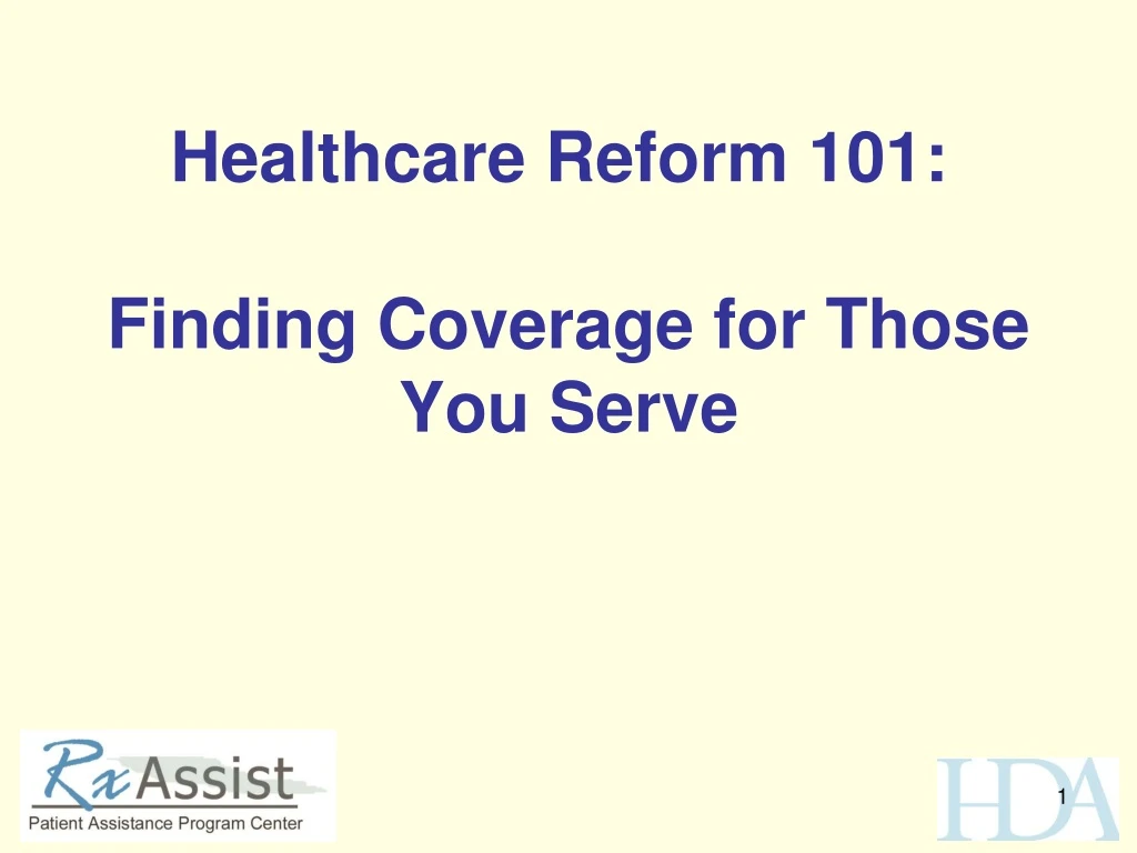 healthcare reform 101 finding coverage for those you serve