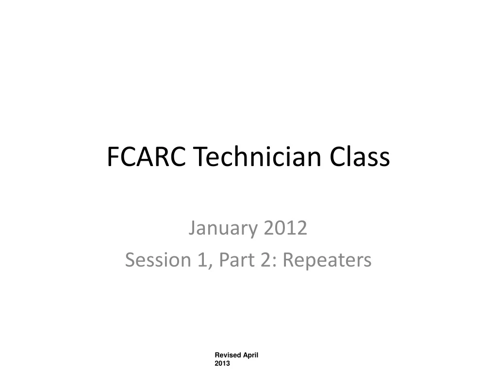 fcarc technician class