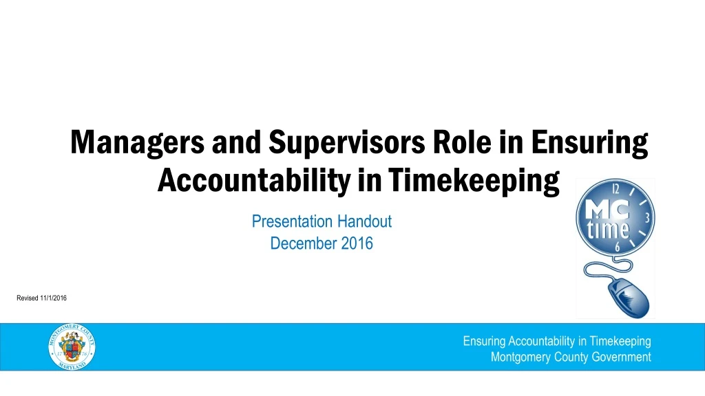 managers and supervisors role in ensuring accountability in timekeeping