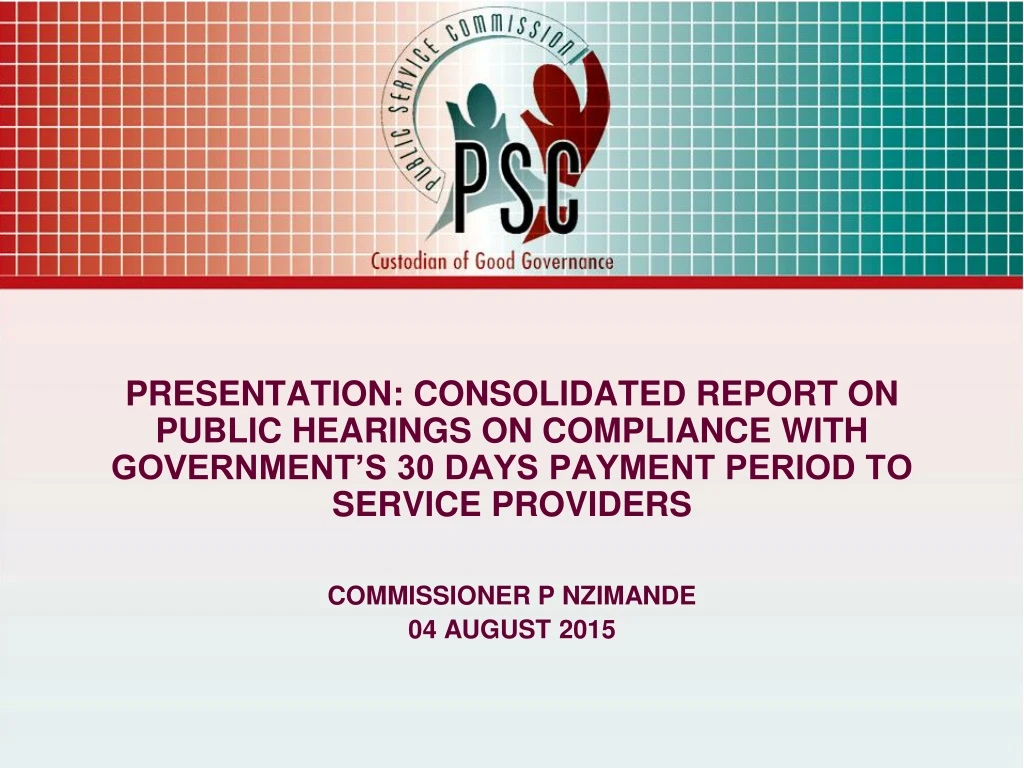 presentation consolidated report on public