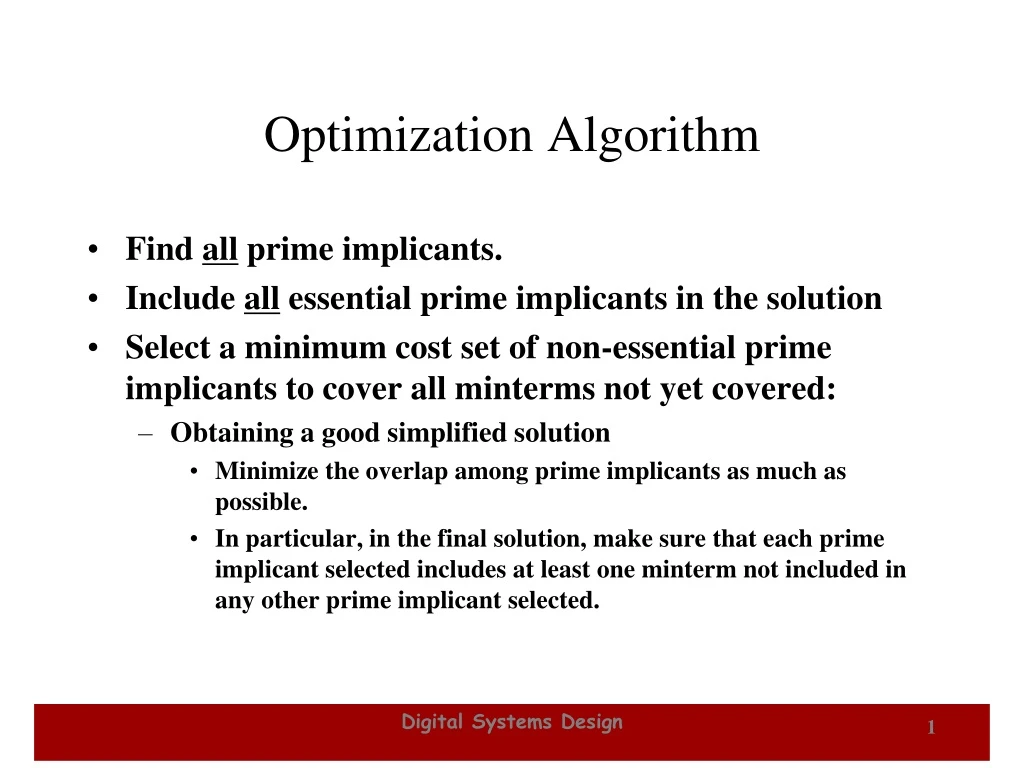 optimization algorithm