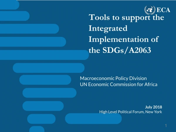Tools to support the Integrated Implementation of the SDGs/A2063