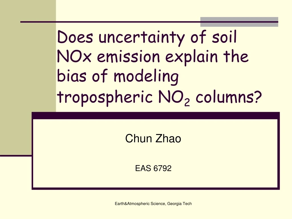 does uncertainty of soil nox emission explain the bias of modeling tropospheric no 2 columns