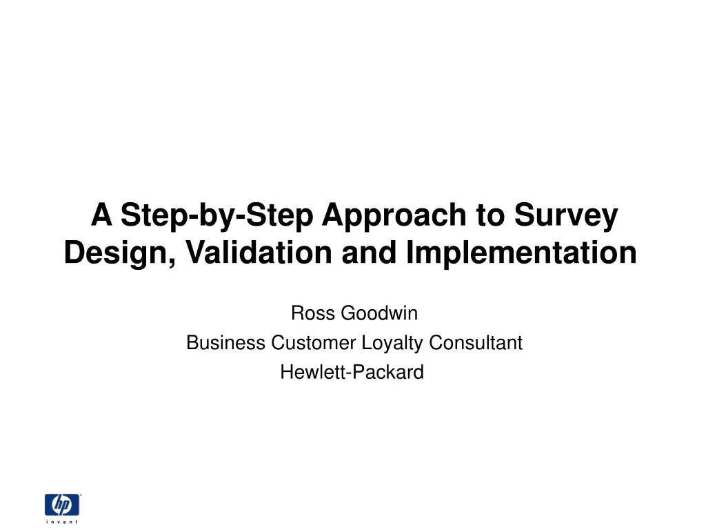 a step by step approach to survey design validation and implementation