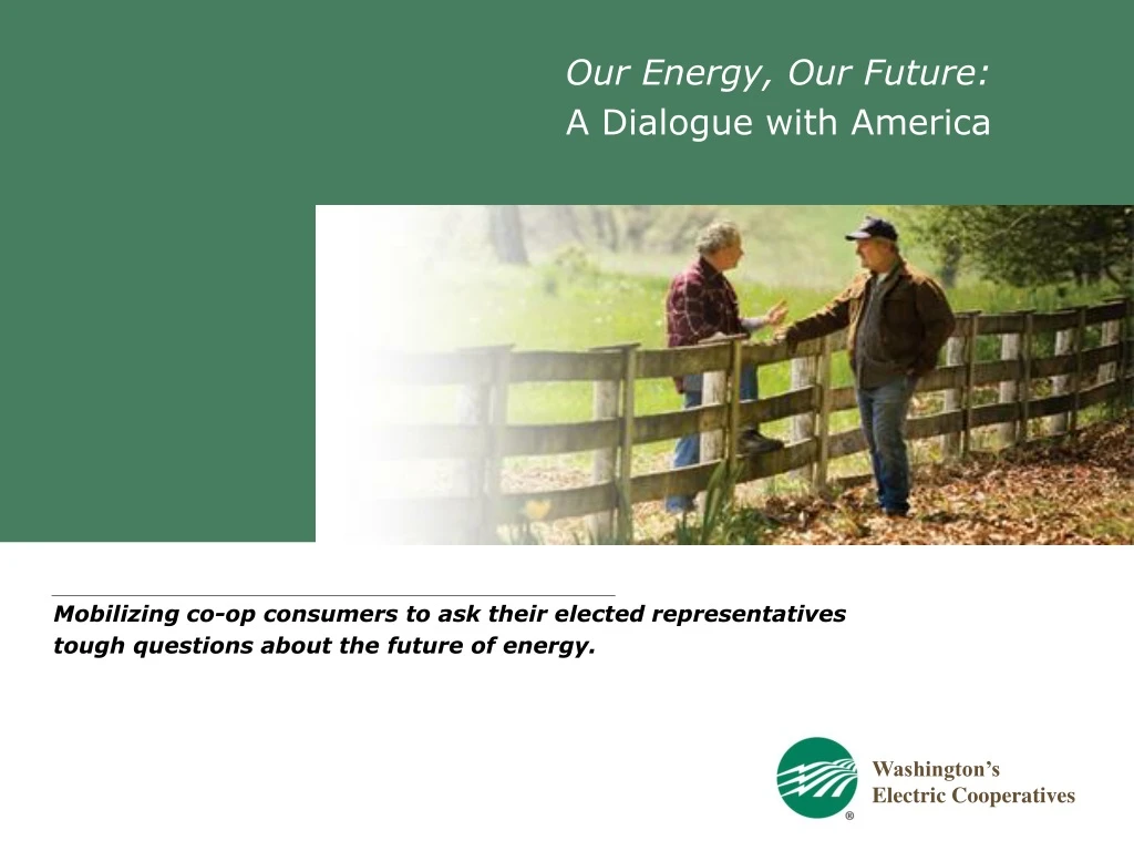 our energy our future a dialogue with america