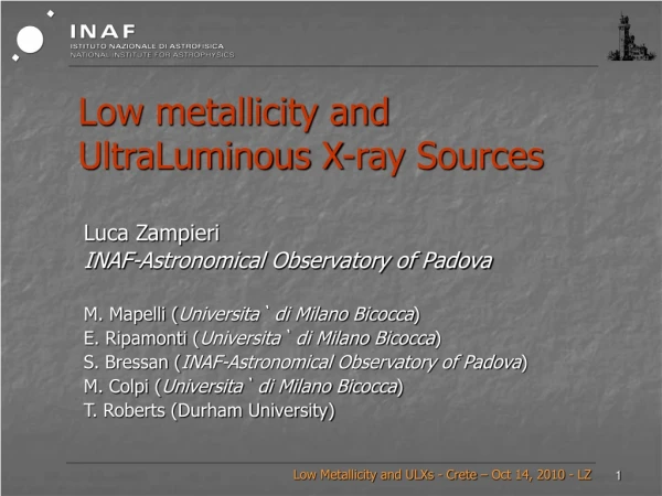 Low metallicity and UltraLuminous X-ray Sources